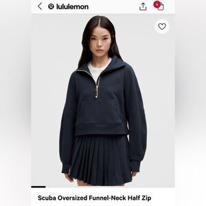 BRAND NEW - Lululemon Scuba O/S Funnel-Neck Half Zip - TRUE NAVY - XS/S